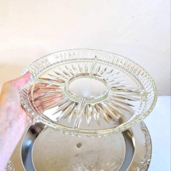 Vintage Silver Plated and Glass Lazy Susan - Picture 5 of 12